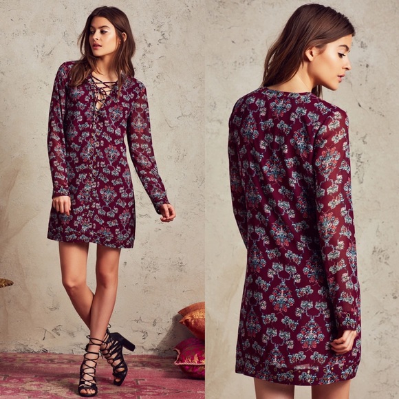 Tularosa Serendipity Lace Up Floral Dress Size S - Picture 1 of 5